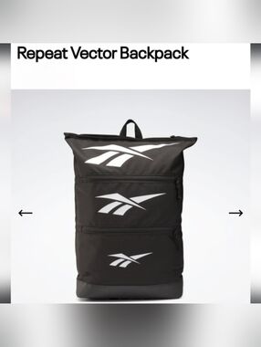 Black Reebok Backpack With Unique Tiered Zipper Pocket Design